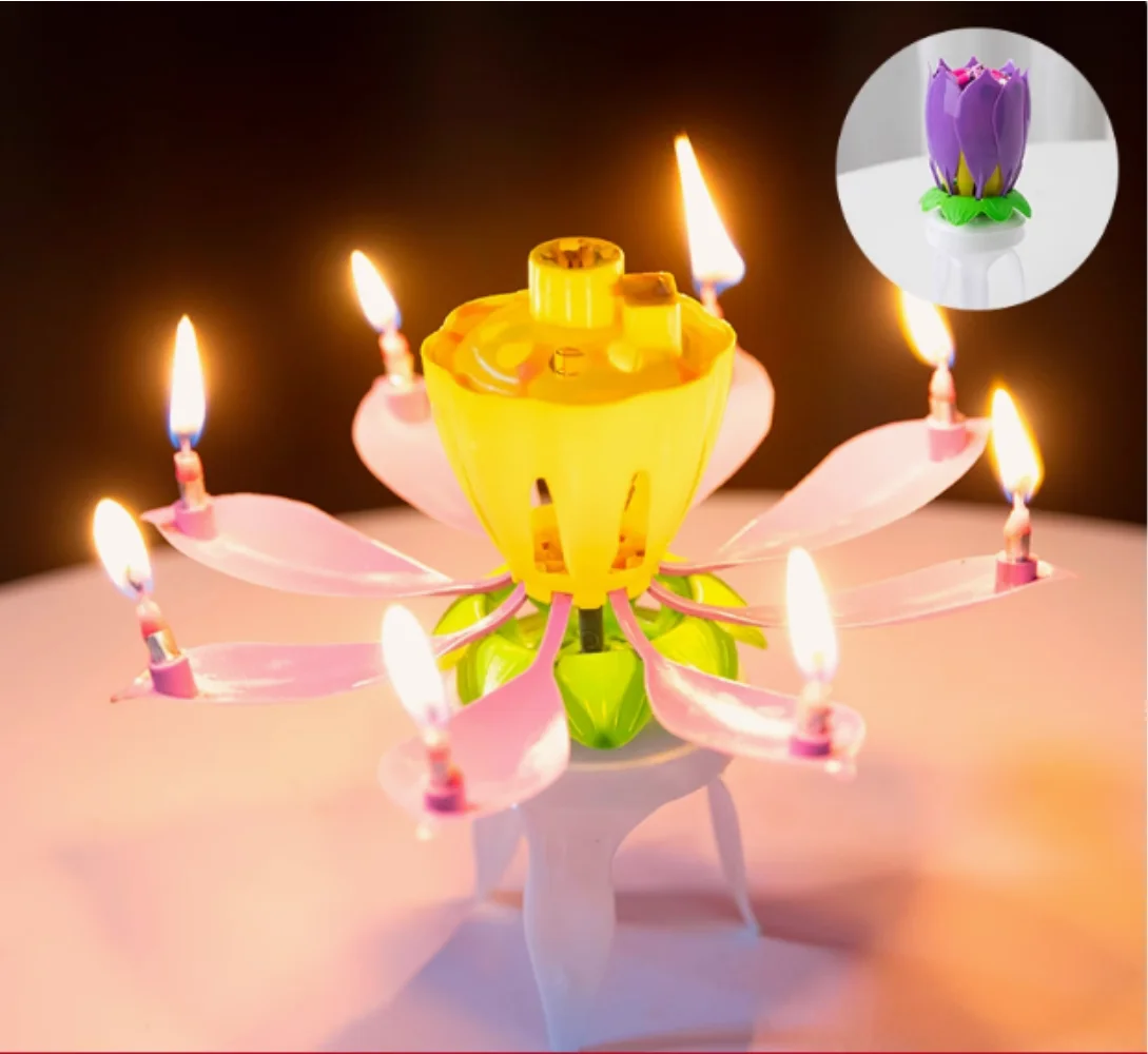 Rotating Candles with Internet Celebrity Creativity, High-End Feel, Children\'s Birthday Candles, Decorative Cake Candles