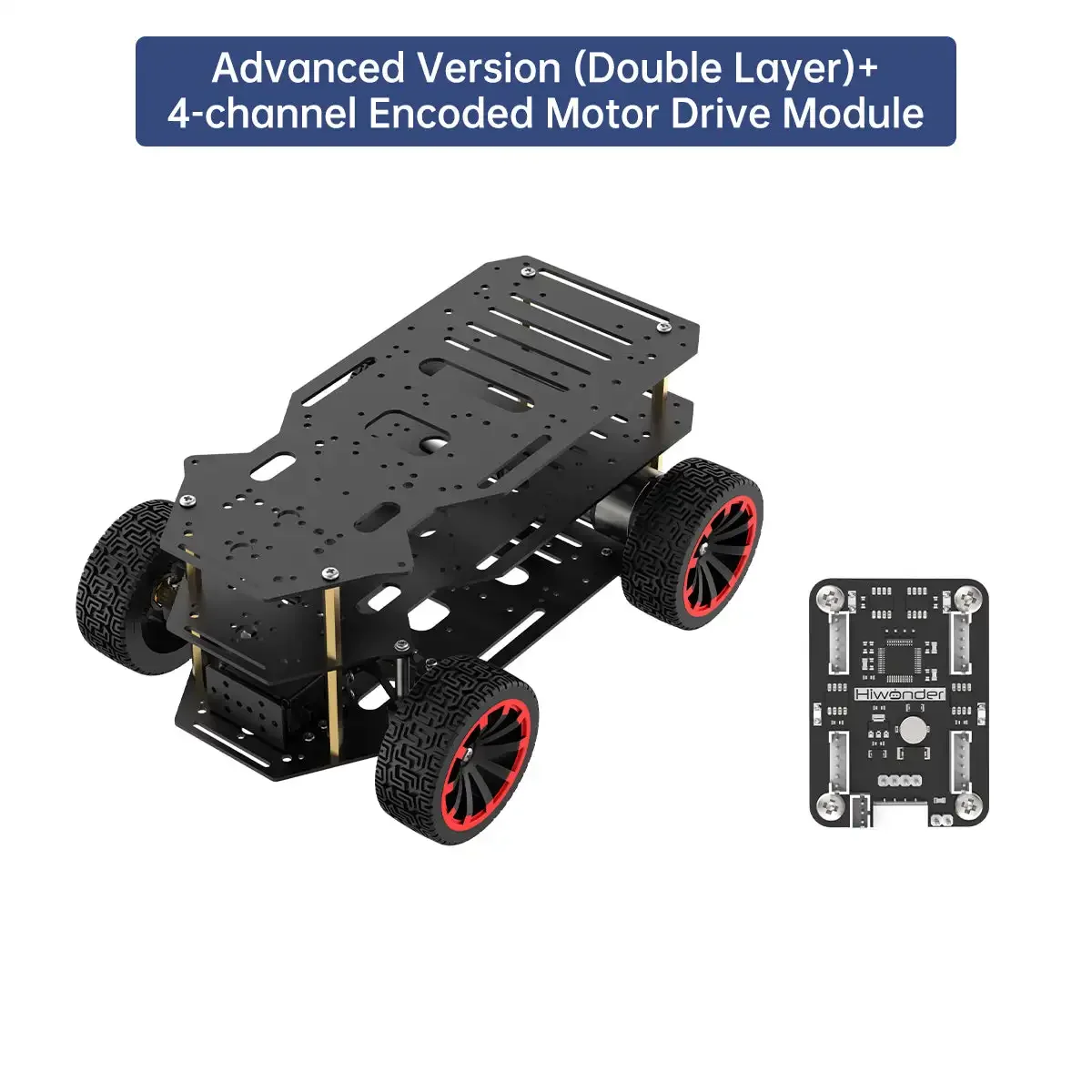 Ackerman Intelligent Car Metal Chassis for ROS Robot with Dual Encoder Motor Front Wheel Servo Steering