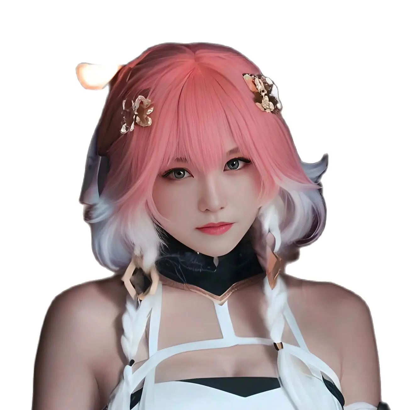 Game Wuthering Waves Changli cosplay Wig Smoke pink mixed red and white long hair Game cosplay Wig anime cosplay Wig