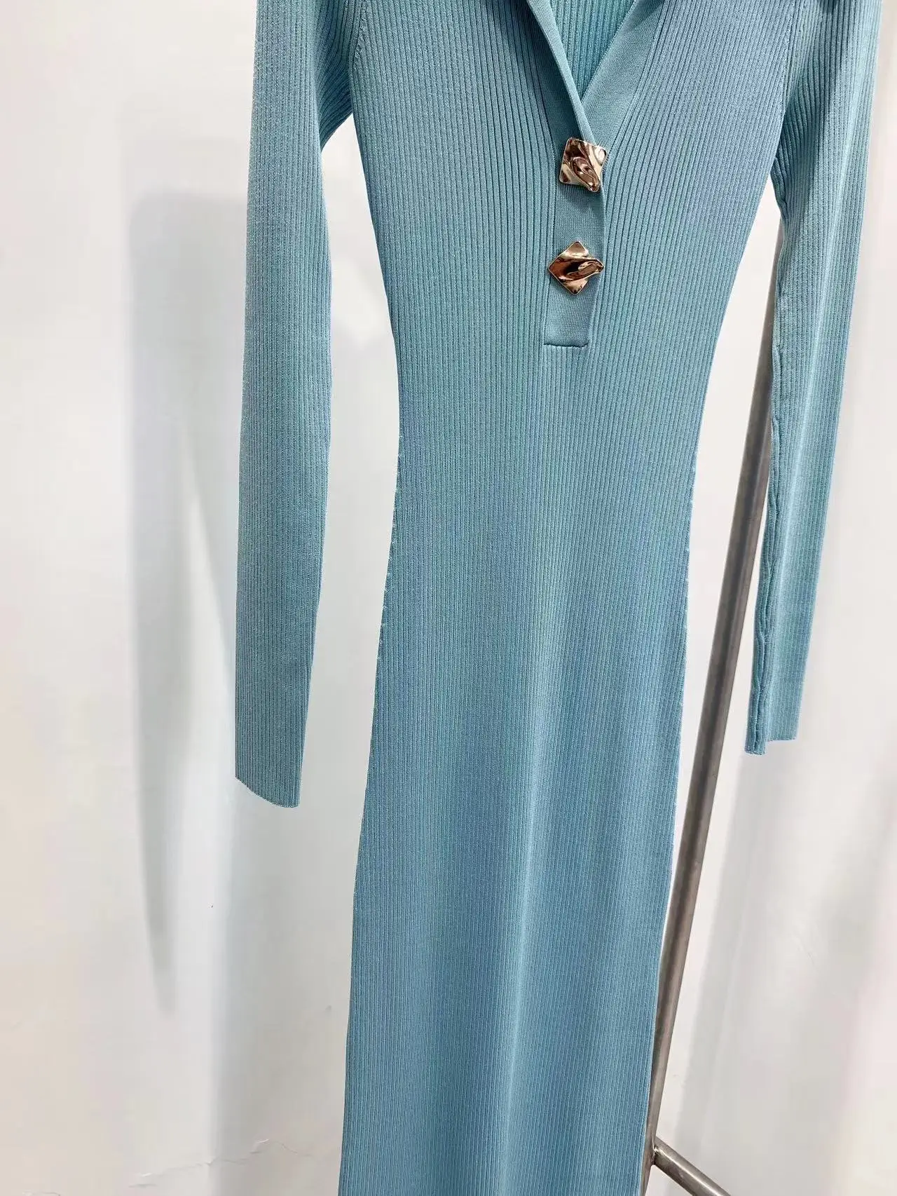 Elegant Lady Long Sleeve Knit Dress Casual Solid Straight Vestidos Spring 2022 Vintage Lapel High Waist Slim Dresses for Women