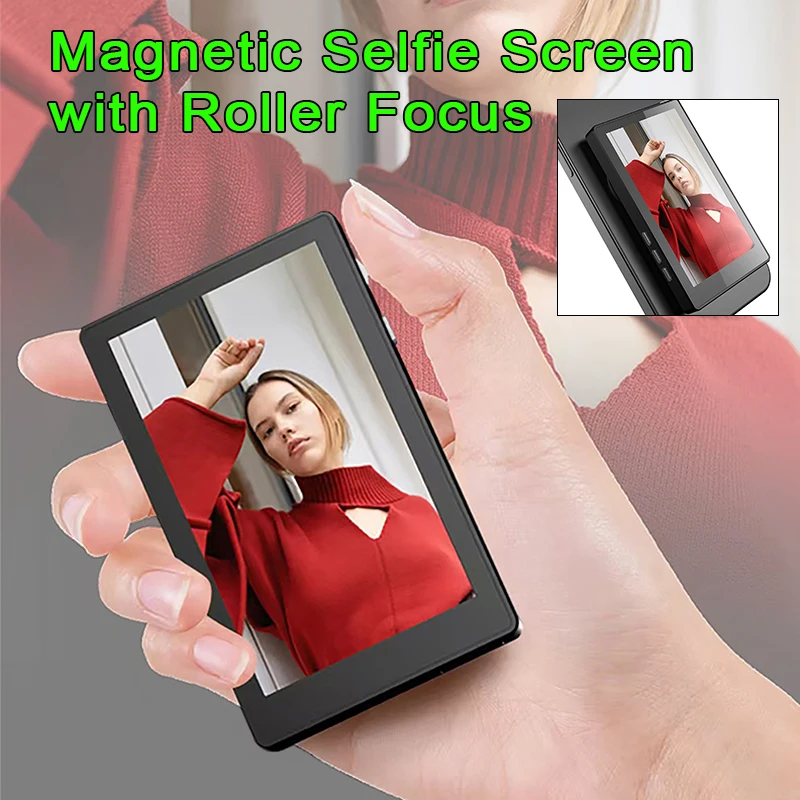 Rear Magnetic Sound Selfie Display Wireless Selfie Monitor with Roller Focus Magnetic Selfie Screen for Vlog Live Stream
