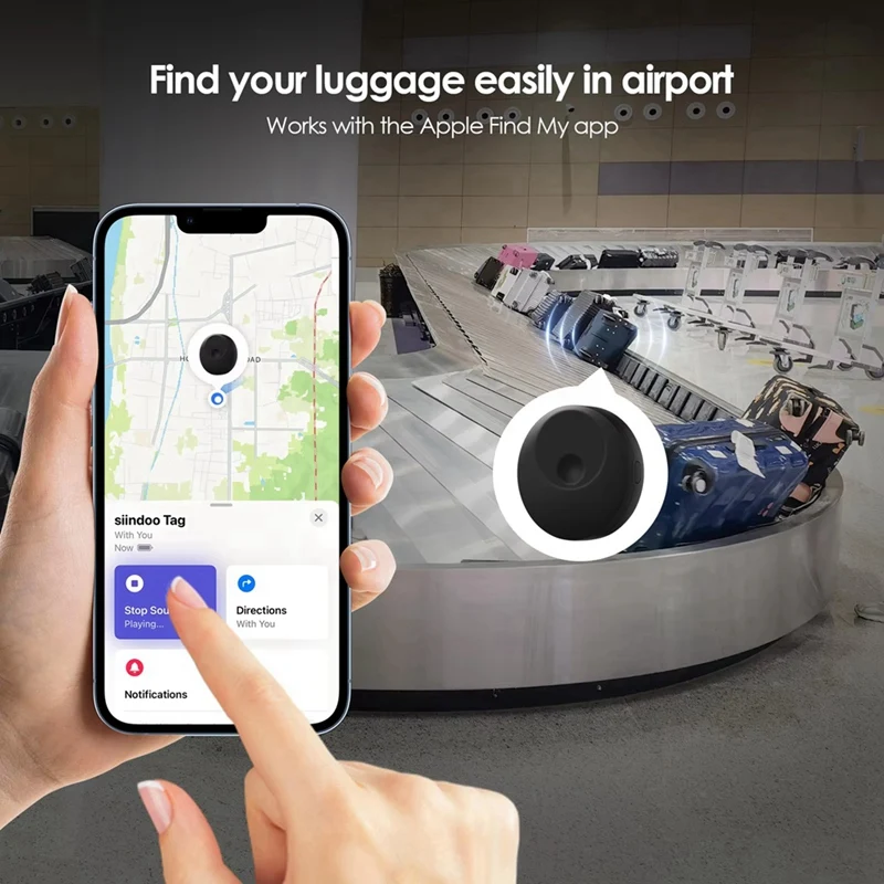 Bluetooth Tracker, Key Finder Works With Apple Find My,Louder Alert, Replaceable Battery,Item Locator For Car Bags