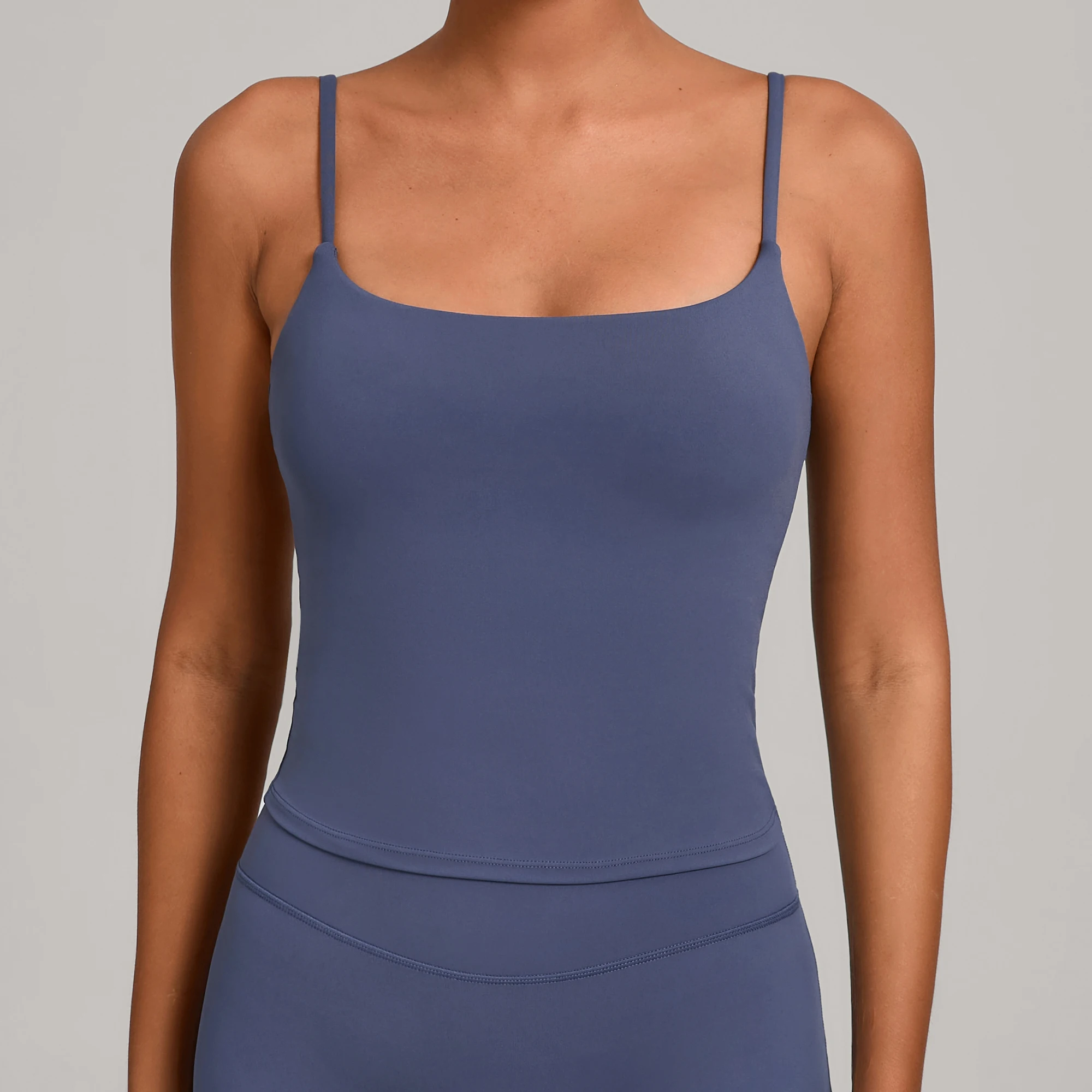GYM Tank Top With Built In Bra women's Yoga clothing running Square Neck fitness vest beautiful back sports Workout image 3