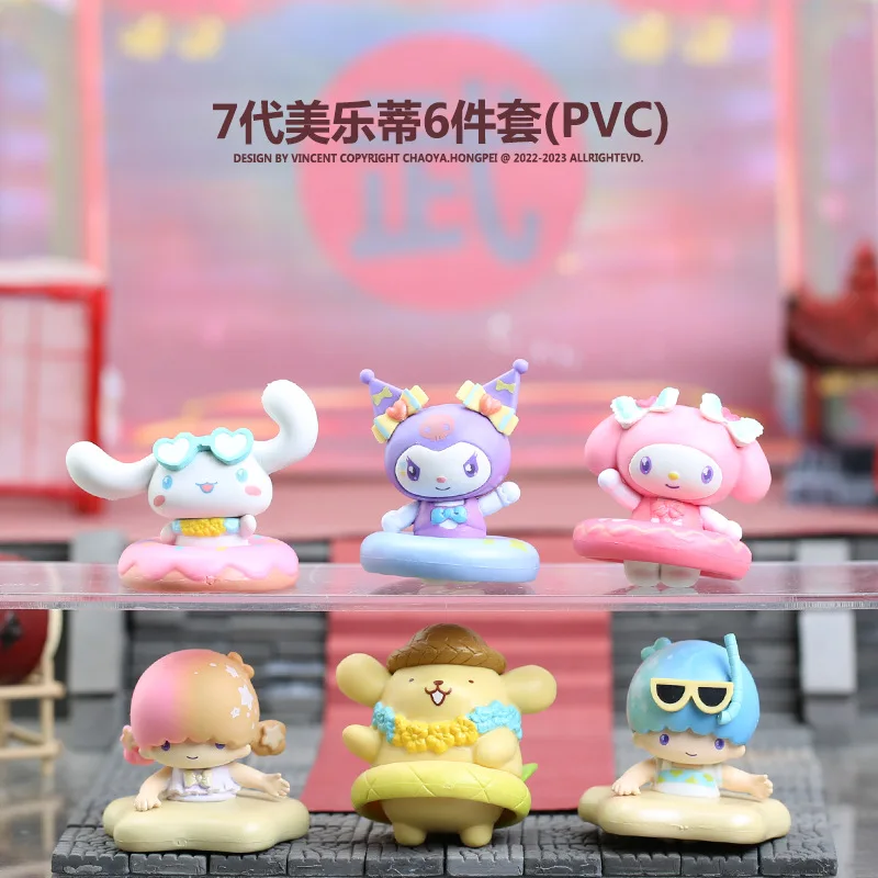 

Sanrio Cinnamoroll Anime Figure Pochacco Kuromi Pom Pom Purin Action Figure Toys Model Doll My Melody Gifts