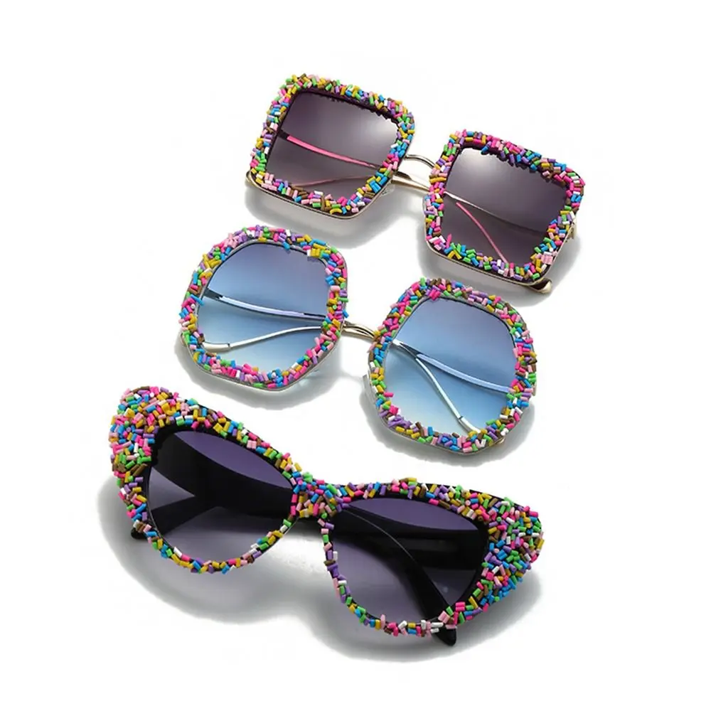 

Fashion UV400 Steampunk Sunglasses Colorful Aesthetic Sun Glasses Punk Shades for Photo Props Supplies