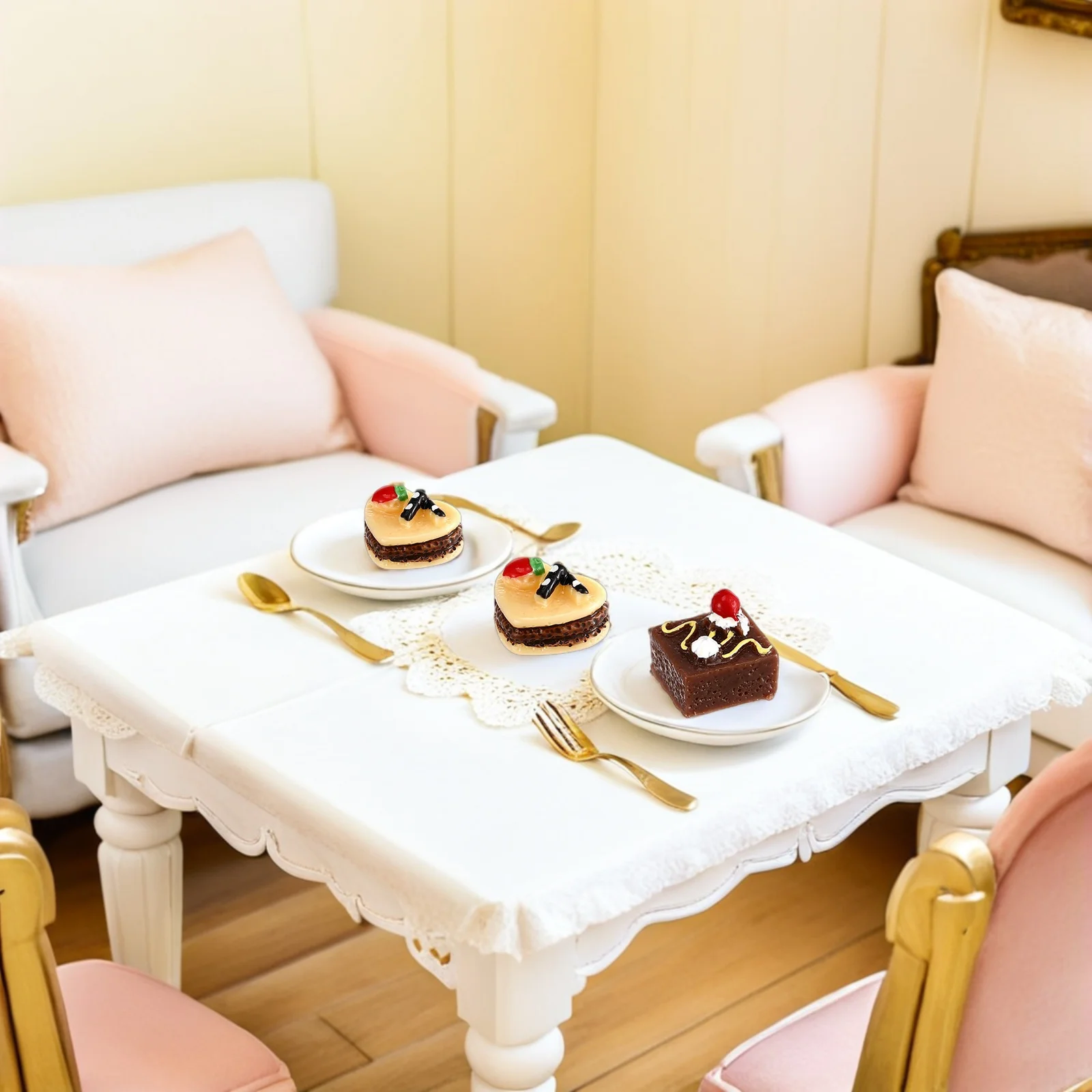 60 stuks miniatuur poppenhuis desserts realistische mini cake voedsel accessoires fantasiespel keuken koken gemengd hars gebak