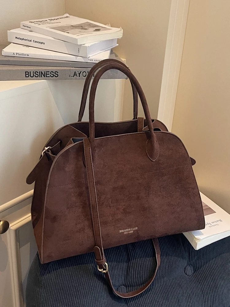 

Большая сумка-тоут в стиле ретро, пригородная сумка из матовой кожи на одно плечо для женщин, модный коврик, повседневная