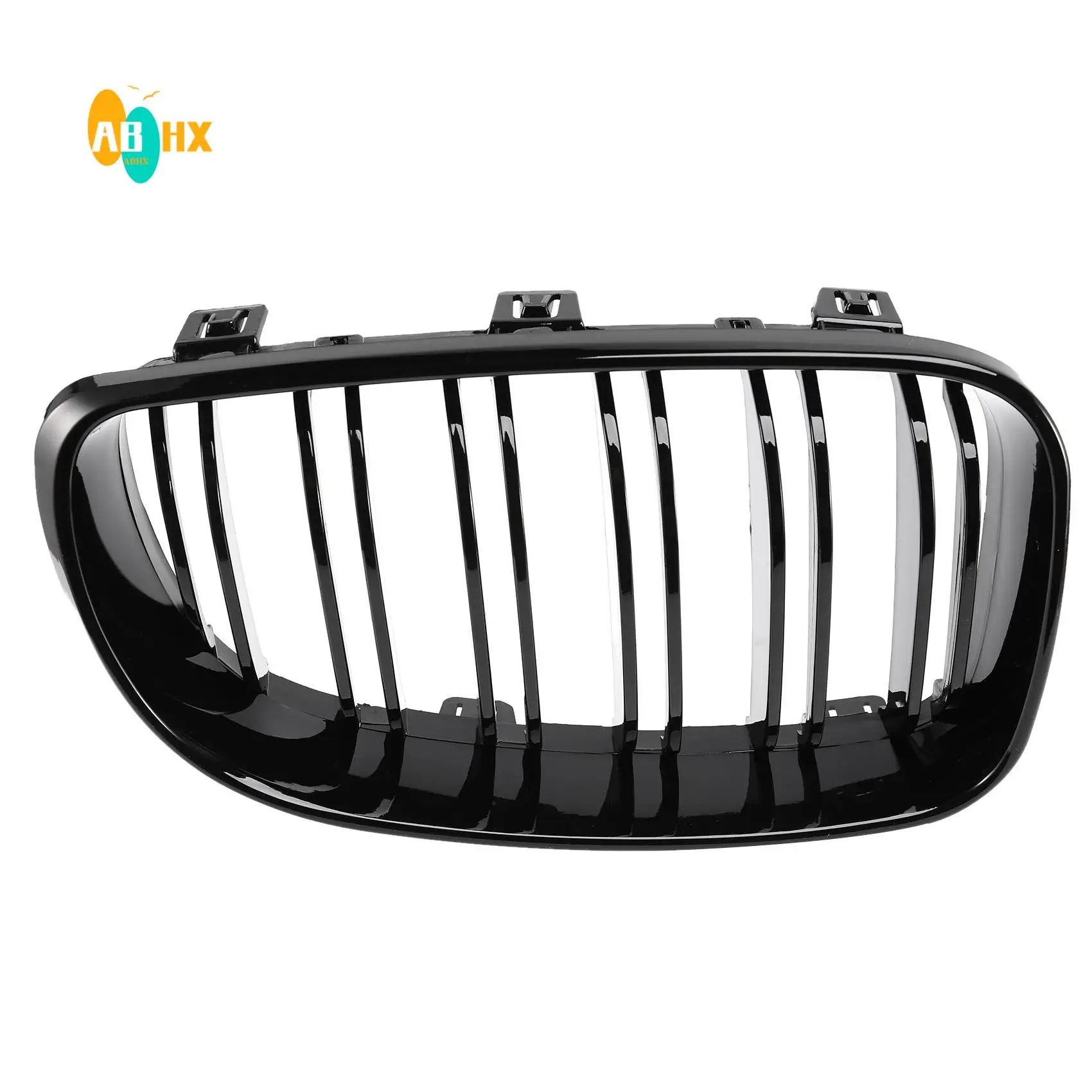 

ABHX-Glossy Black Dual Slats Front Kidney Grille Grill Replacement For BMW E81 E87 E82 E88 120I 128I 130I 135I Selected 2007-201