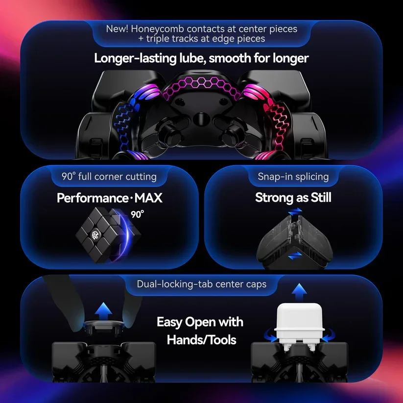 ใหม่! [MewoCube] 2025 GAN16 Maglev Max UV สปีดคิวบ์ แบบไม่ต้องติดสติ๊กเกอร์ แม่เหล็ก 3x3 ระดับมืออาชีพ ของเล่นตัวต่อคิวบ์ Gan