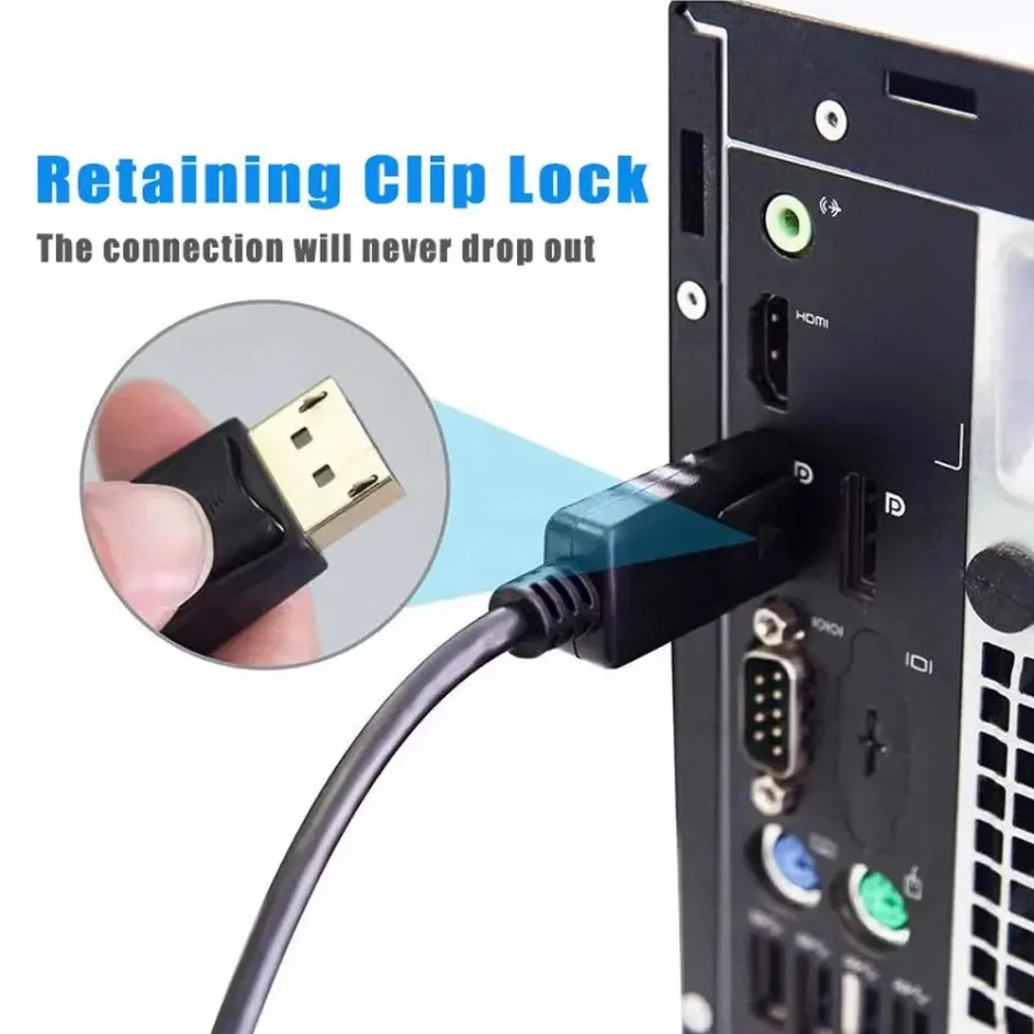 DP DisplayPort إلى VGA 1.8m كابل FHD 1920*1080P خط محول Connecto محول لسطح المكتب الكمبيوتر المحمول شاشة تلفاز العارض