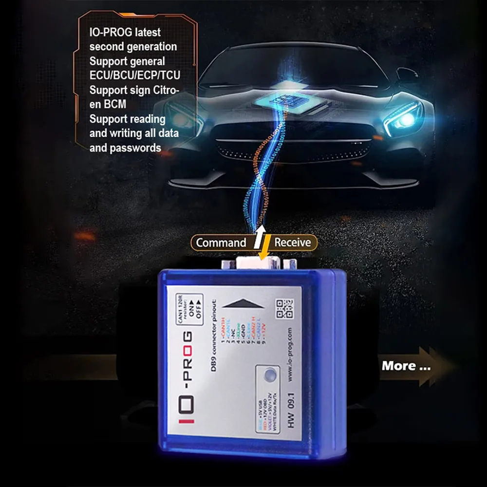 ECUHELP I/O Prog IO-Prog for Opel BSI PSA Version ECU BCM TCM EPS K-line and CAN compatibility via BD9 Connection / OBD