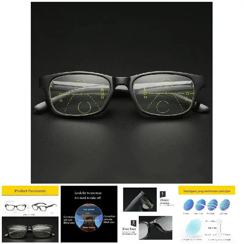 Gafas de lectura clásicas para ancianos, lentes multifocales progresivas de inteligencia, accesorios comerciales