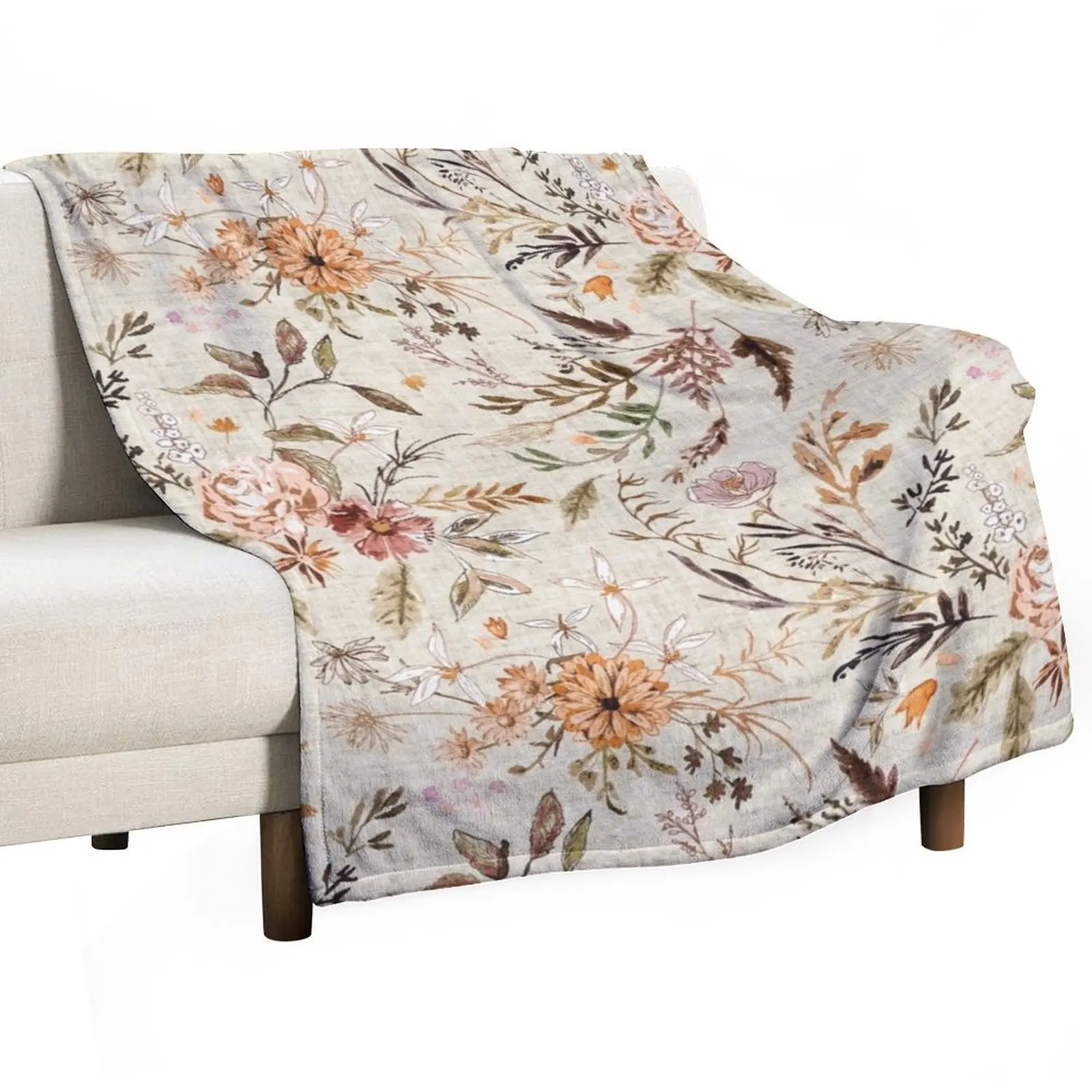 

Delilah (autumn) Throw Blanket blankets and throws Flannel Fabric Hairy Flannels Blankets