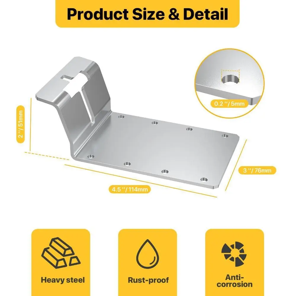 قوي 3 بوصة T-Post تصاعد قوس تصميم أنيق وبسيط دعم تصاعد عمودي قوس مقاومة الطقس الحديد #6