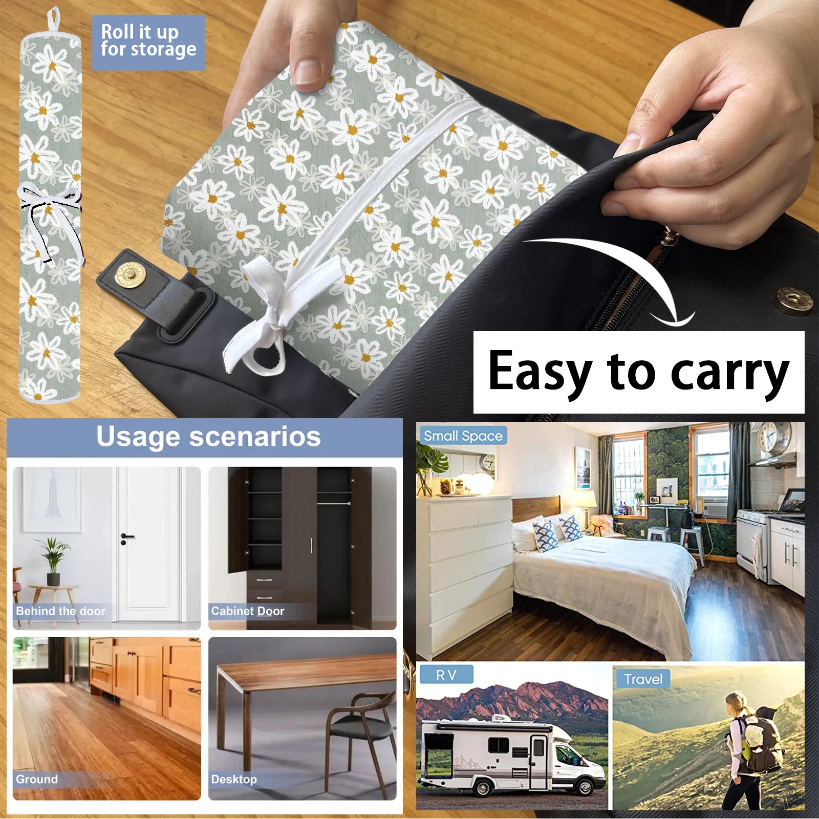 Portable Heat-Resistant Ironing Mat, Foldable Ironing Pad ,Travel Ironing Blanket,Space-Saving Design for Travel/Home Use, Fits