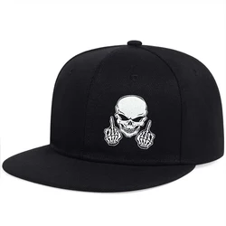 Unisex Skeleton Finger Embroidery Hip-hop Hats Spring Autumn Outdoor Adjustable Casual Baseball Caps Sunscreen Hat