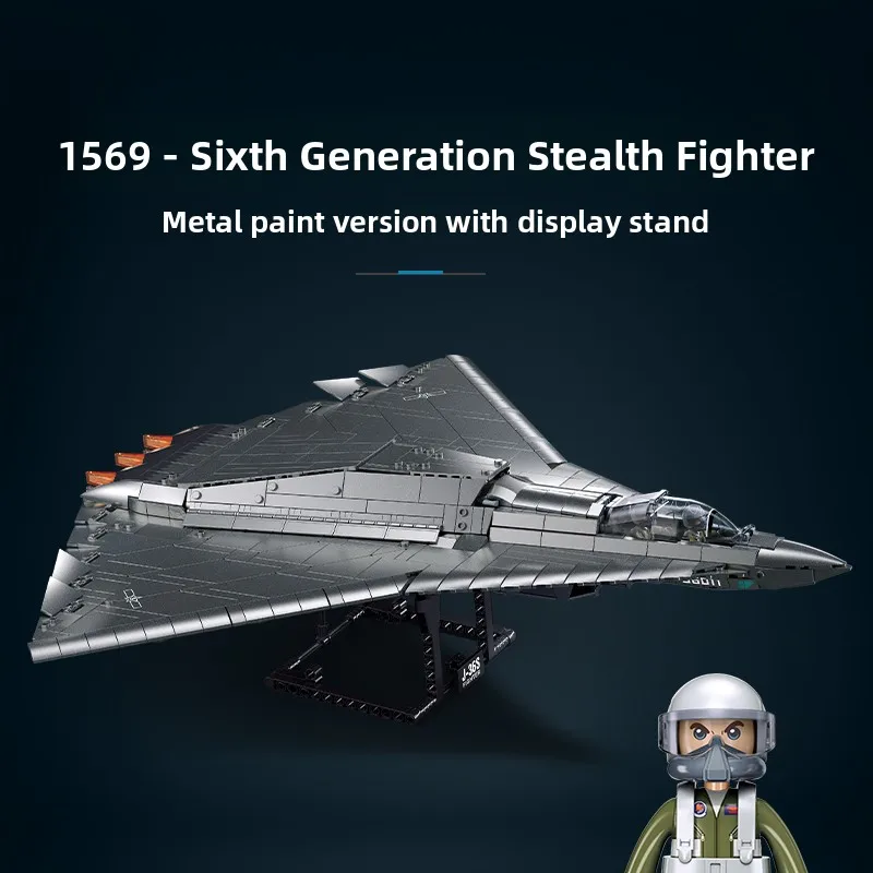 

Высококомпексная модель истребителя J-36, конструктор-головоломка военного самолета для мальчиков, интеллектуальная модель шестого поколения, невидимка...