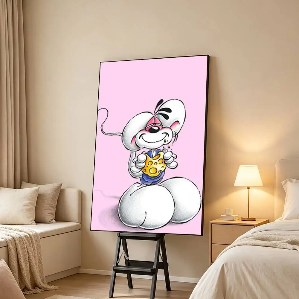 Diddlina Diddl Mouse Cartoon Poster Waterproof Wall Art Sticker For Bar Living Room Vintage Decor