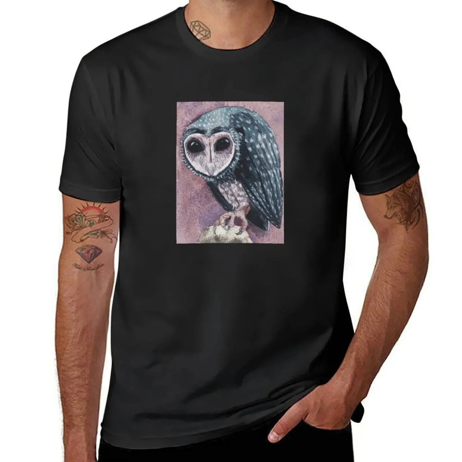 Ominous Owl T-Shirt man t shirt anime t shirts baggy shirts boys animal print mens designer clothes