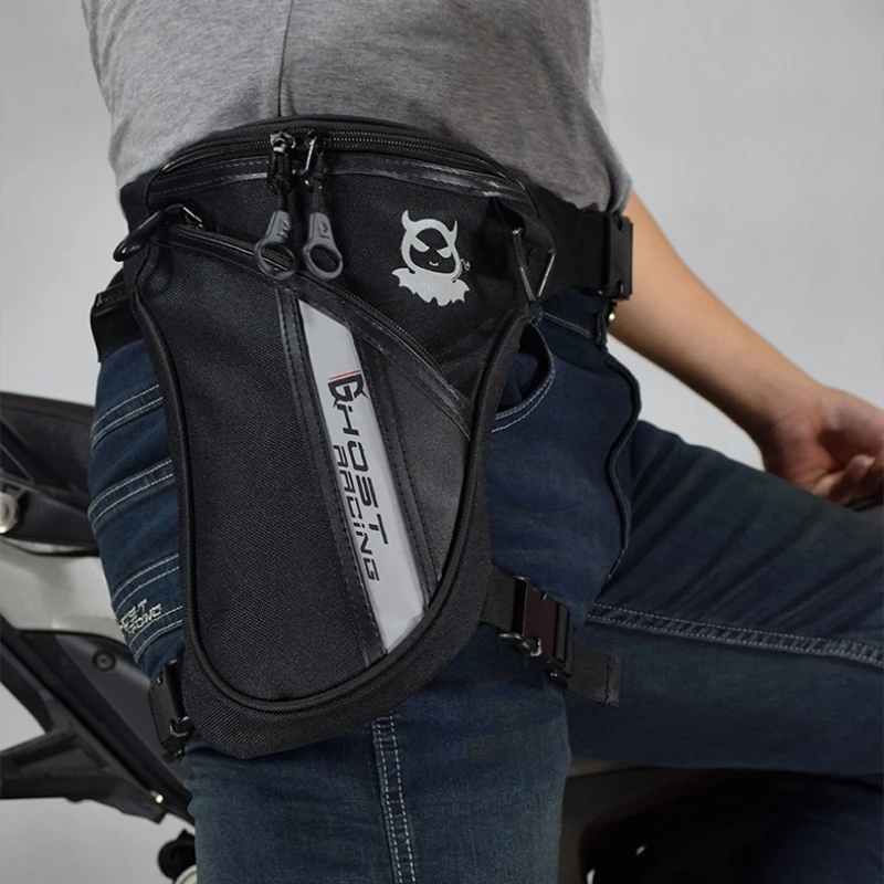 GHOST RACING Motorcycle Leg Bag Waterproof Waist Drop Thigh Hip Bum Belt Bike Rider Outdoor Moto Waist Pocket Motocross Backpack