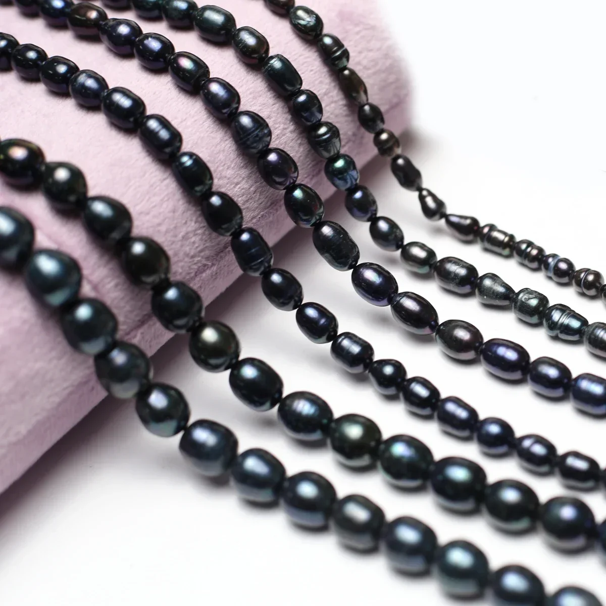 Natural Freshwater Pearl Beads black Rice Shape Pearls Exquisite Loose Bead For Jewelry Making DIY Bracelet Necklace Accessory