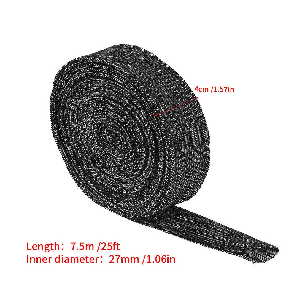 25FT Nylon Protective Sleeve Sheath Cable Cover Welding Tig Torch Hydraulic Hose 100% Brand New And High Quality