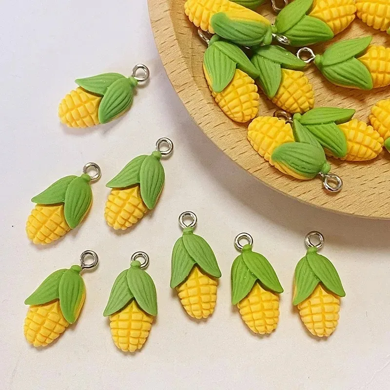 20PCS Cute Simulated Corn Vegetable Resin Charms