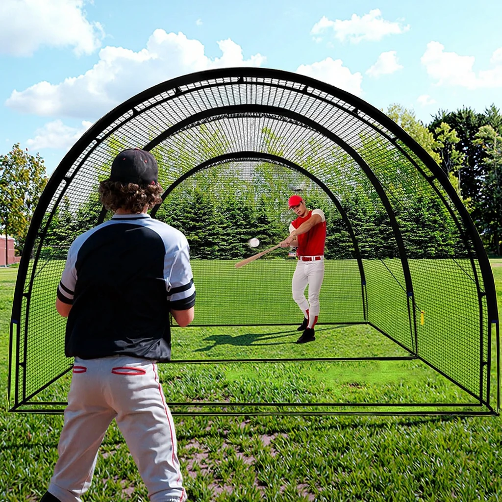 Portable Baseball Batting Cage Portable Baseball Cricket Softball Net Outdoor Yard Baseball Batting Cage