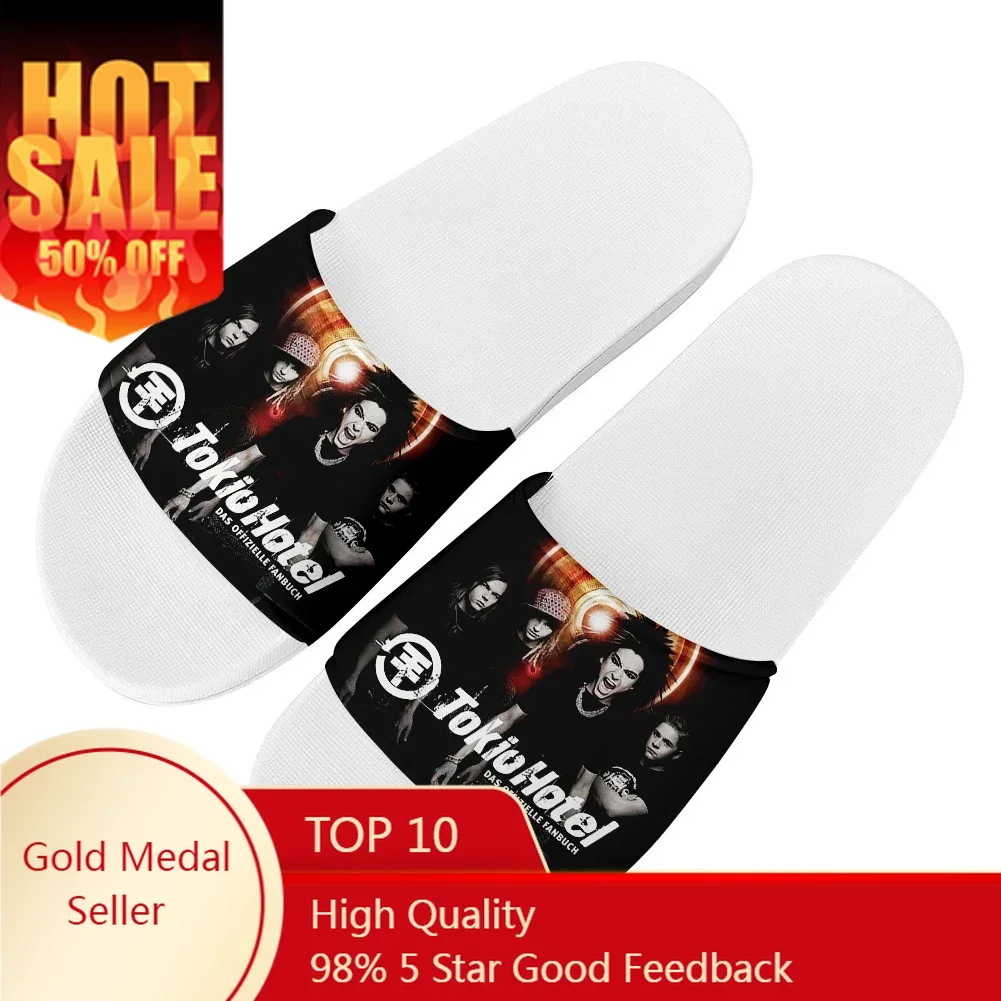 Germany Rock Band Tokio Hotel Slippers Home Water Shoes Men Women Teenagers Children Beach Pool Sandals Custom Summer Slipper