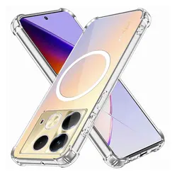 Infinix Note 40 Pro Plus/Note 40X 케이스 마그네틱 스티커 충격 방지 투명 소프트 실리콘 전화 케이스 Infinix Note 40 Pro 4G 5G
