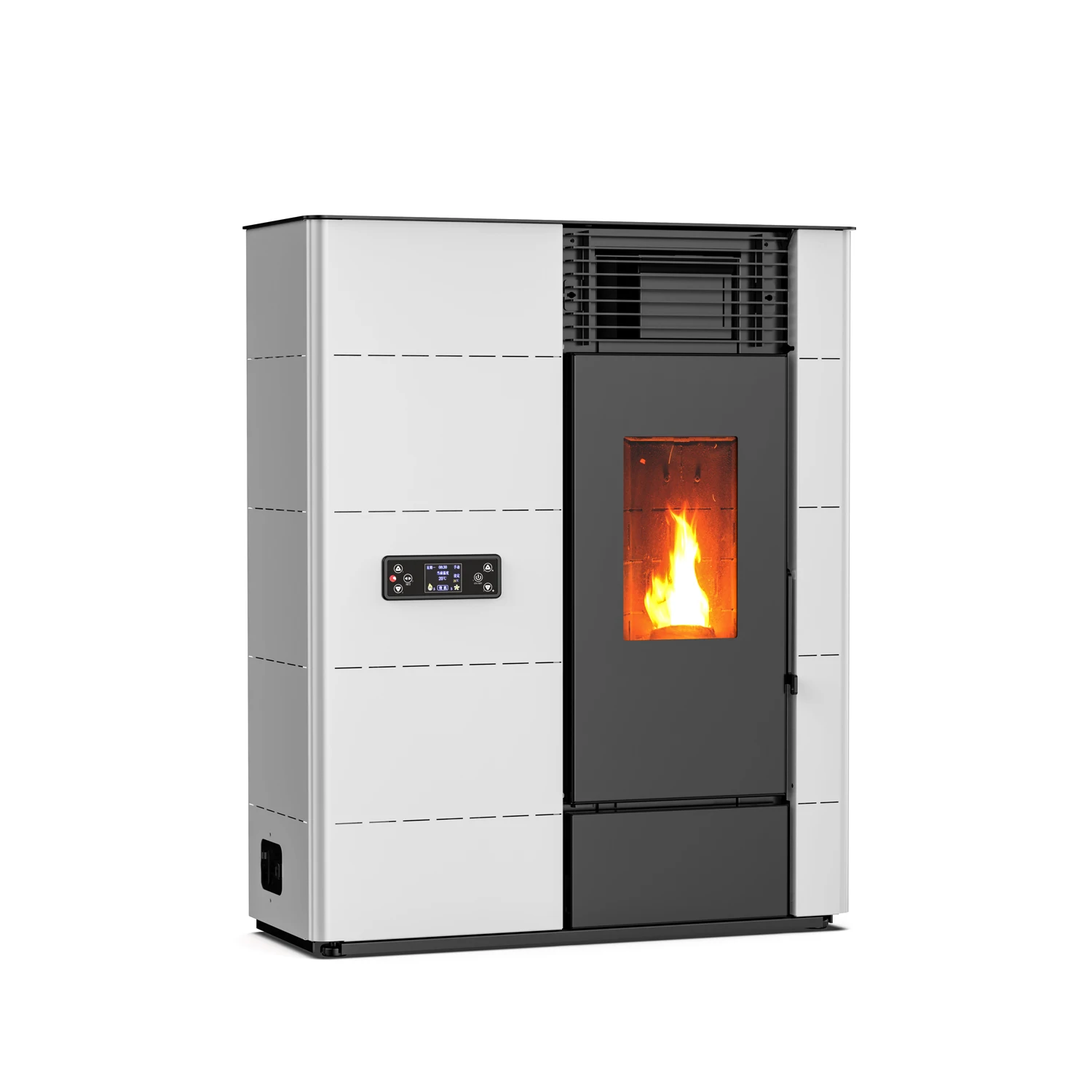 Fireplaces High Efficiency 88% Indoor Wifi 12kw Cast Iron Space-saving Biomass Wood Pellet Stove for Living Room