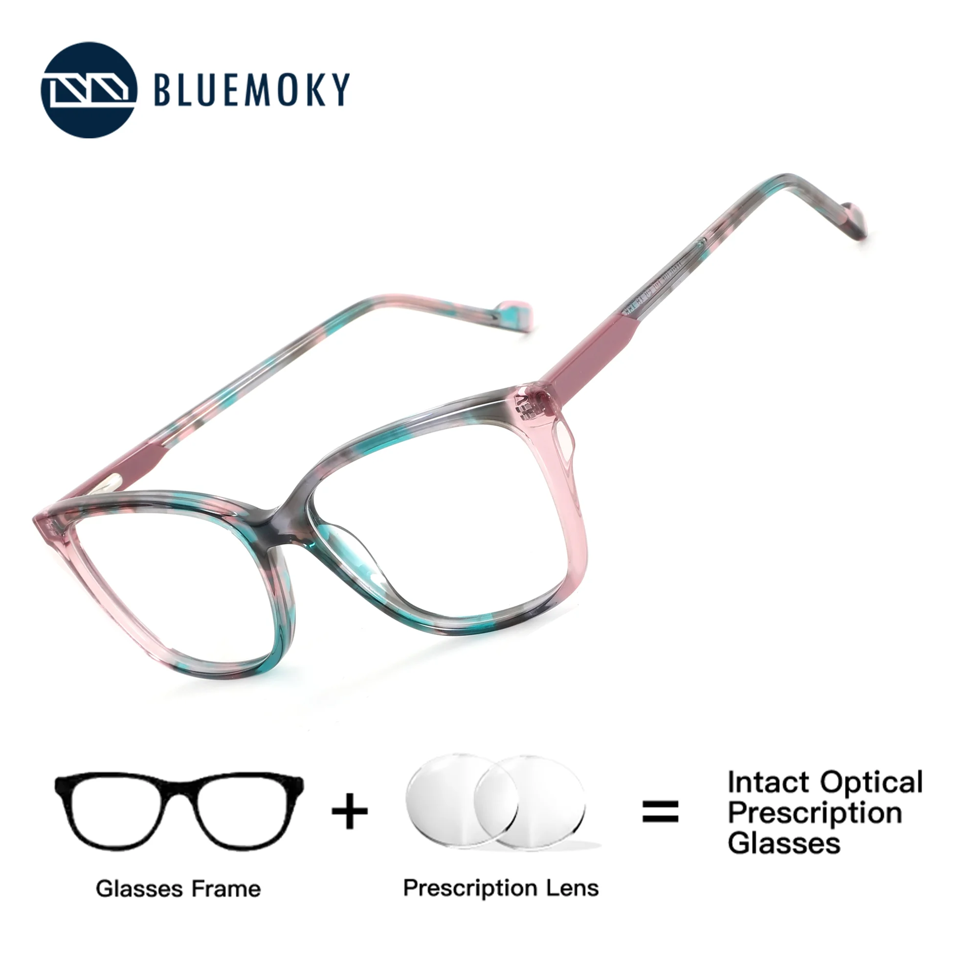BLUEMOKY Retro Butterfly Acetate Prescription Glasses Women Photochromic Anti Blue Light Myopia Optical  Eyeglasses
