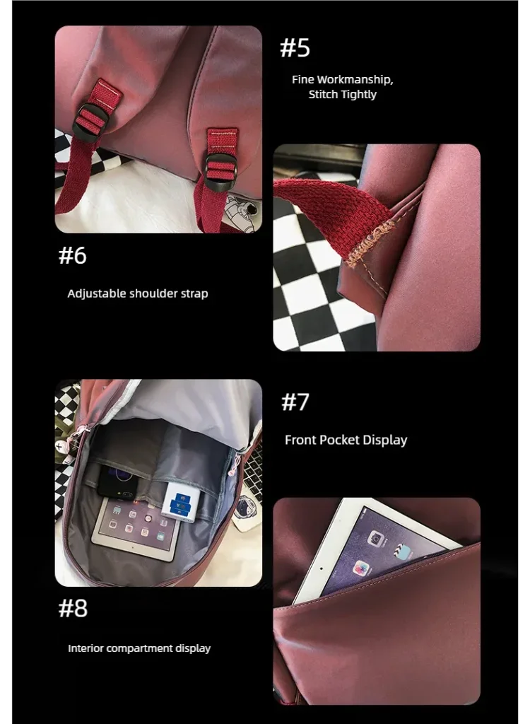 Water-Resistant Nylon Backpack for Middle And High School Students Large Capacity Trendy Design Male Bag with Ins Hot Style