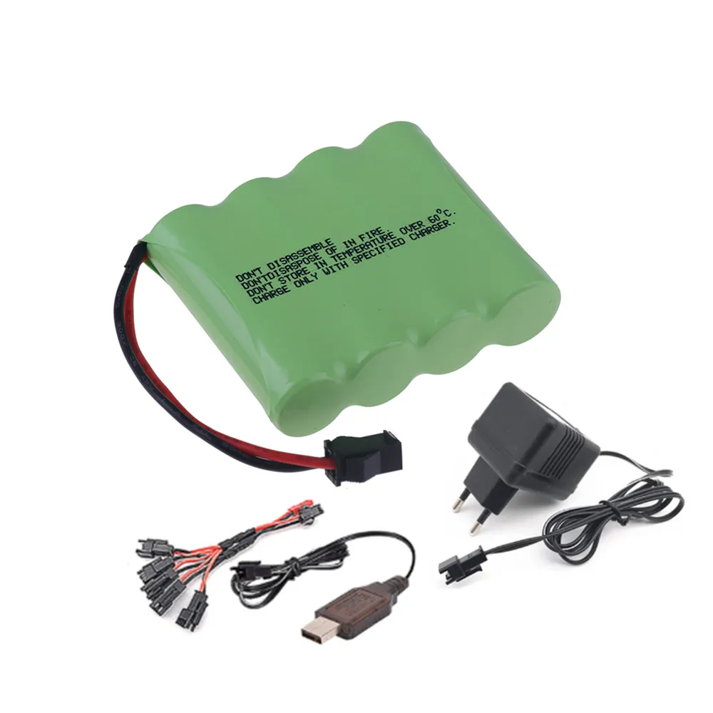 Baterai AA 4.8v 4500mah atau pengisi daya untuk mainan Rc mobil tangki robot perahu senjata Ni-MH AA 4.8v kemasan baterai isi ulang dengan colokan SM