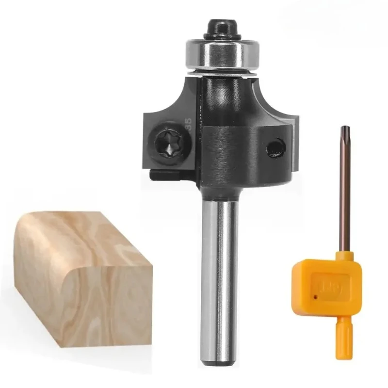 Replacement Insert Style Carbide Corner Round End Mills 1/4 Radius 1/4 Shank Ruter Bit Woodworking Milling Cuttters