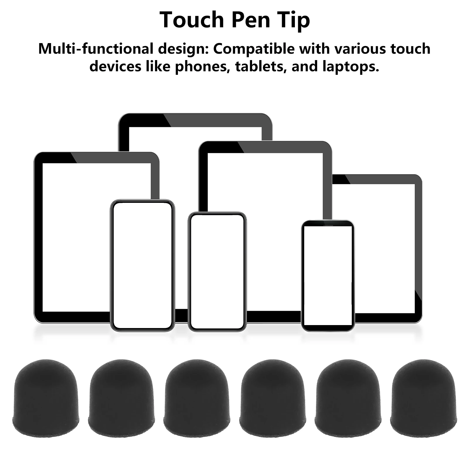 

50pcs Capacitor Tip Stylus Nibs for Pens Compatible Phones Tablets Laptops Durable Silicone Material