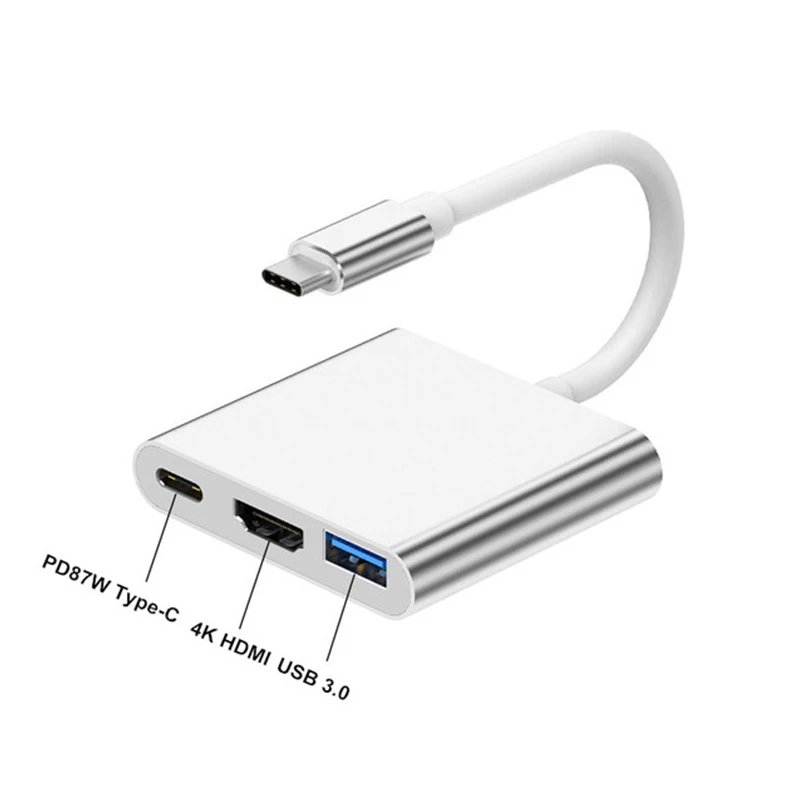 4K USB-C 3.1 Hub Converter USB Type C To USB HDMI compatible Video Digital AV Multiport Adapter for iPad Macbook Laptops HDTV