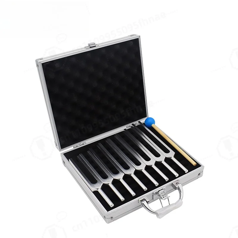 8 Pcs Aluminum Alloy Yoga Tuning Fork Set 256Hz 288Hz 320Hz 341.3Hz 384Hz 426.6Hz 480Hz 512Hz Sound Healing Musical Instrument