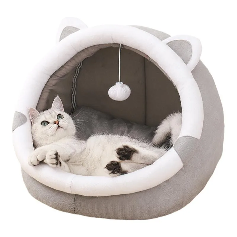 

Cat Bed House Kennel Nest Round Pets Sleeping Cave Kitten Beds Pet Basket Cozy Kitten Lounger Cushion Cat House Tent Dog House