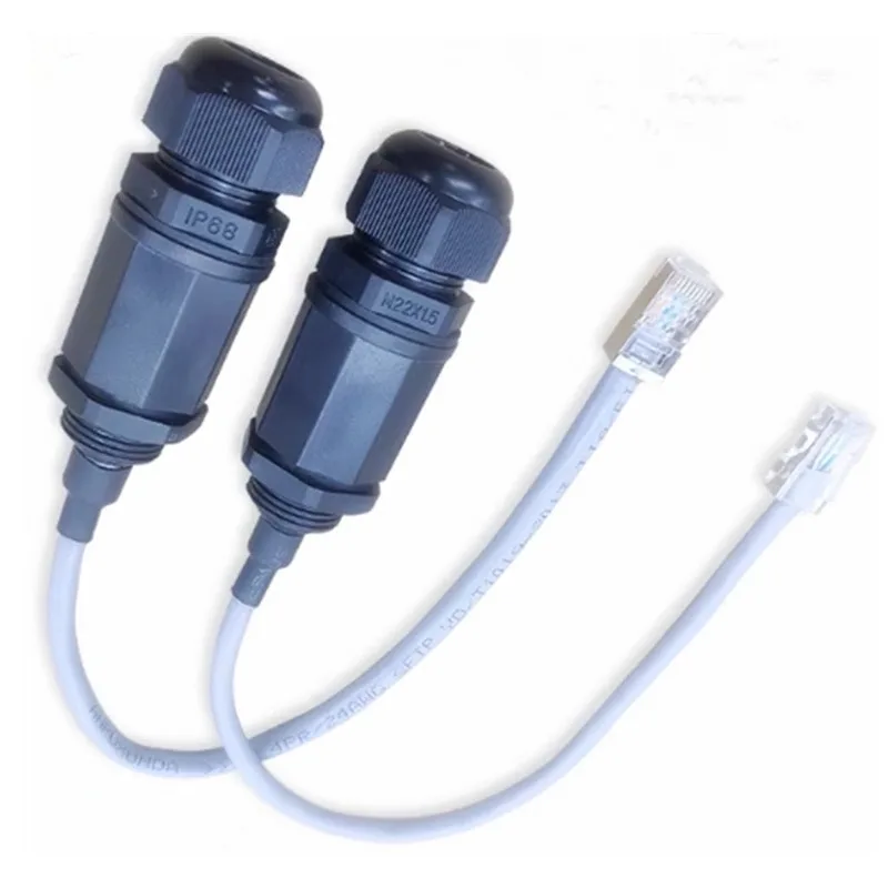 RJ45 Cat5e Network Connector M16 M20 M22 with Shield Gigabit Ethernet Cable Crystal Head Outdoor Waterproofing AP Junction Box