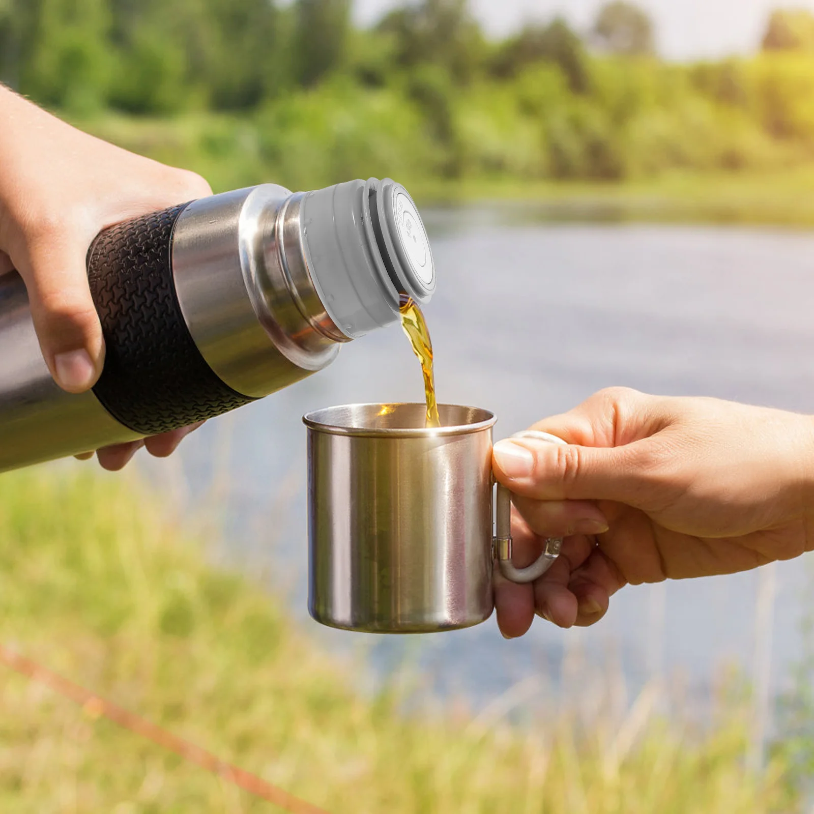 

2 шт., сменная изолированная крышка для бутылки с водой, от 45 мм, от 500 мл до 1200 мл, пробка для термос из нержавеющей стали для путешествий на открытом воздухе, серая