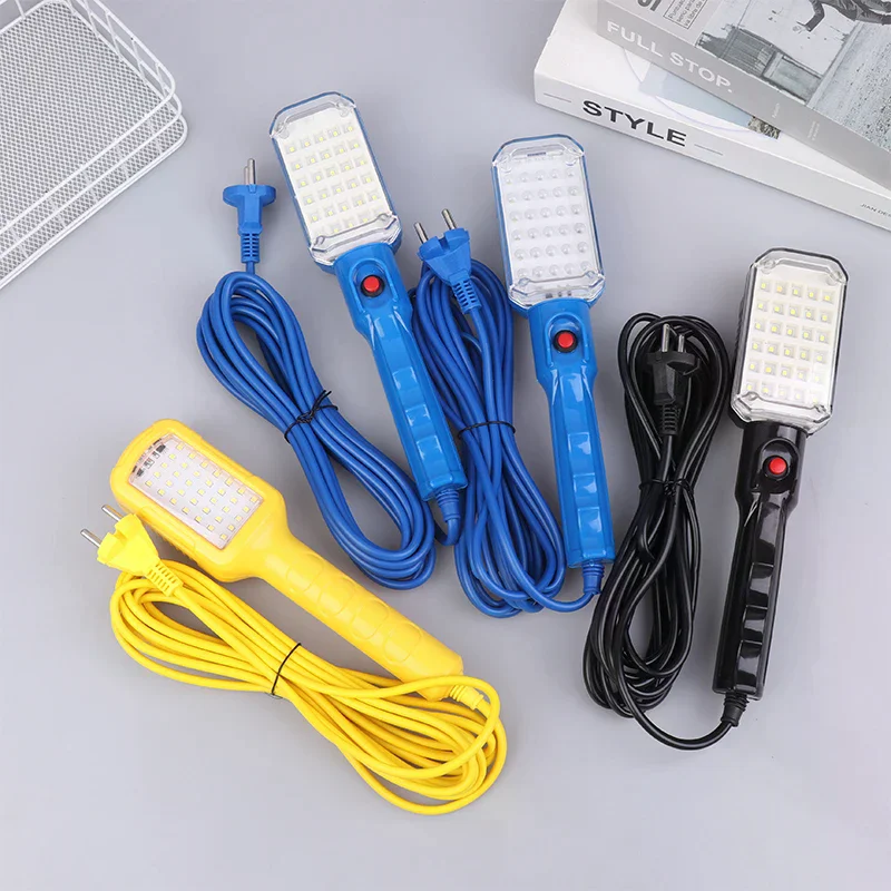 7W 30LED Workshop Flashlight With Magnet 220V Garage Work Light Handheld Repair Inspection Lamp With 5M Power Cable1PC
