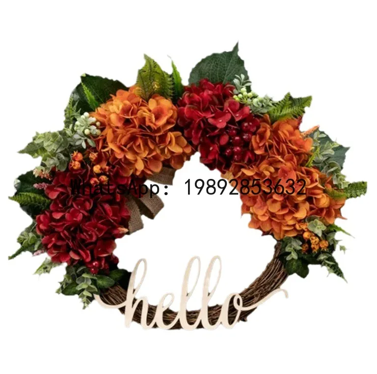 Door Decoration American Style Home Wreath Hanging Hydrangea Wreath