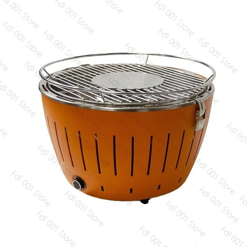 Charcoal Grill for Portable Barbecue, Domestic Lotus Grill, with Internal Fan, Smokeless and Anti-Burn Grill