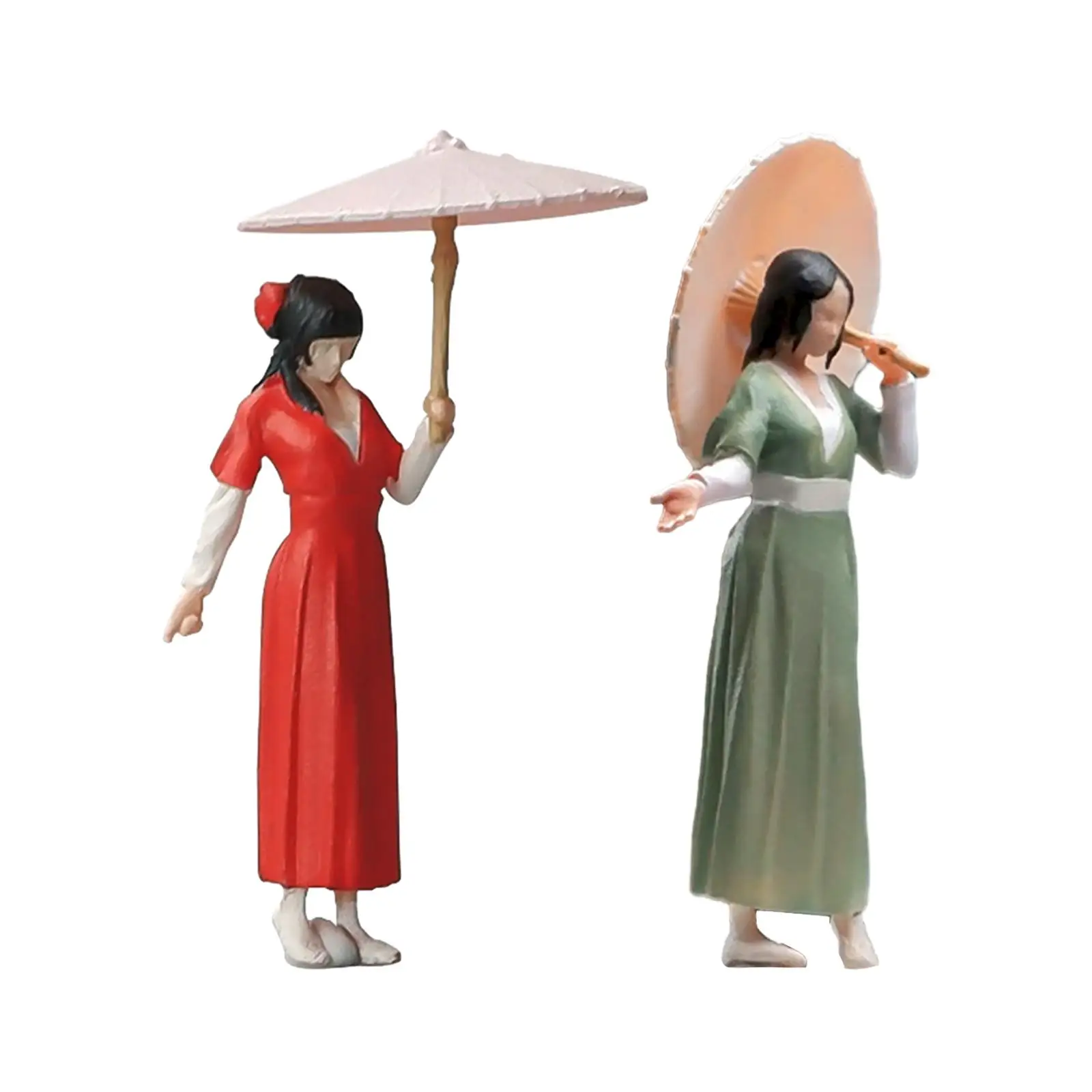 1/64 Ancient Customs Girl Figure Movie Character Mini Doll Model for Architecture Desktop Ornament Railways Sand Table Layout