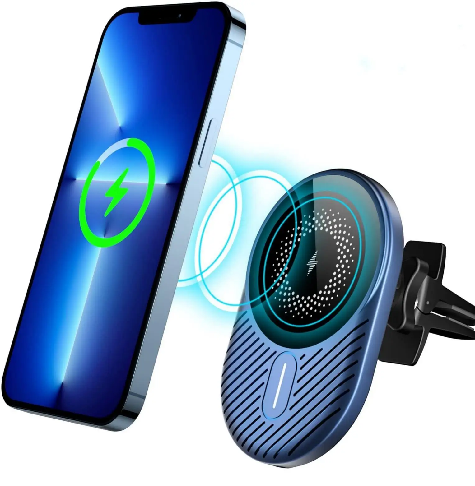 15w Qi Wireless Fast Quick Charging Magnetic Suction Wireless Charger Vehicle Car Mount Stand