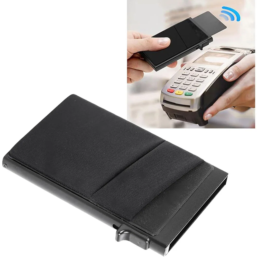 Rfid titular do cartão de crédito masculino fino mini carteiras minimalistas luxo metal banco id cardholer caso carteira para homens carteras