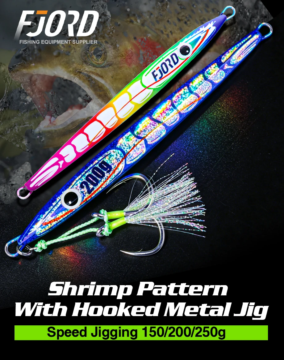 FJORD 150g 200g 250g Metall-Jig Angelköder UV Nachtleuchtend Meeres-Swimbaits Künstliche Köder Jigs Angelausrüstung Angelzubehör – Detail 1