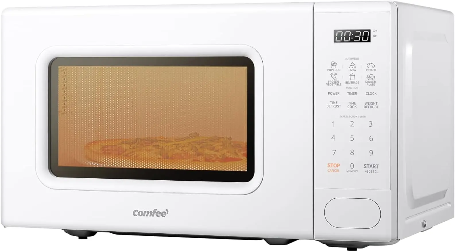 Retro Microwave with 11 power levels, Fast Multi-stage Cooking,Turntable Reset Function Kitchen Timer, Speedy Cooking