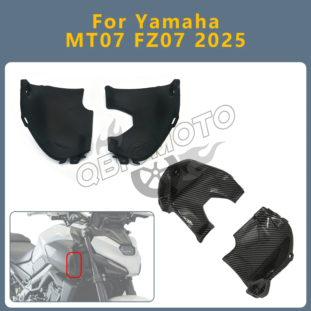 

MT07 2025 Motorcycle Accessories Inside Middle Covers Fairing Accessories For Yamaha MT 07 MT-07 Front Panel Connecting Cover